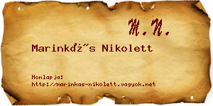 Marinkás Nikolett névjegykártya